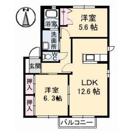 フレグランス円座　Ｆ棟の物件間取画像